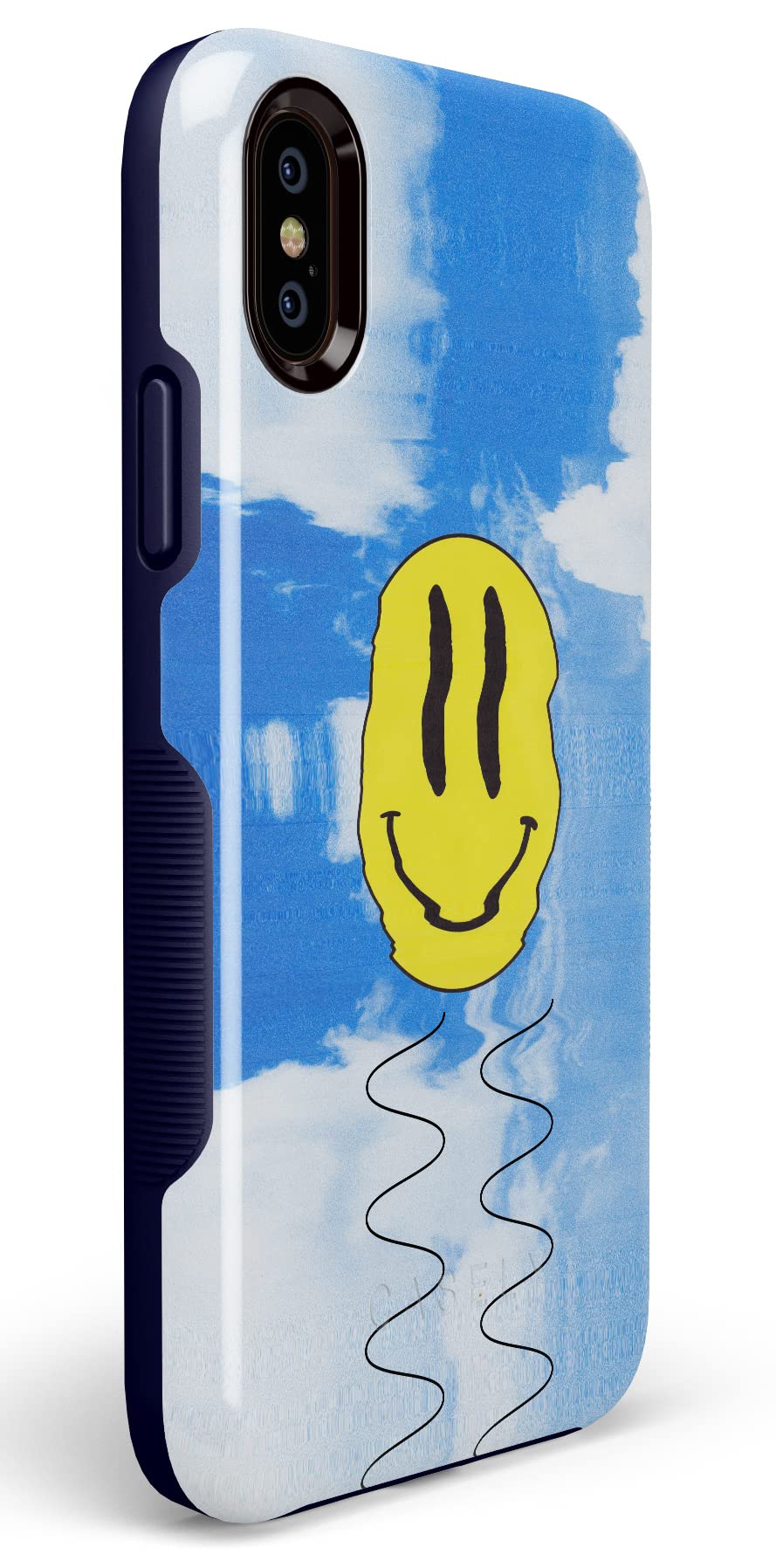 Casely iPhone X/XS Case - Glitch Smiley Face Design with Shockproof Protection | Trendy Aesthetic Phone Cover for Women & Men | Perfect for Daily Use, Travel & Social Media Enthusiasts