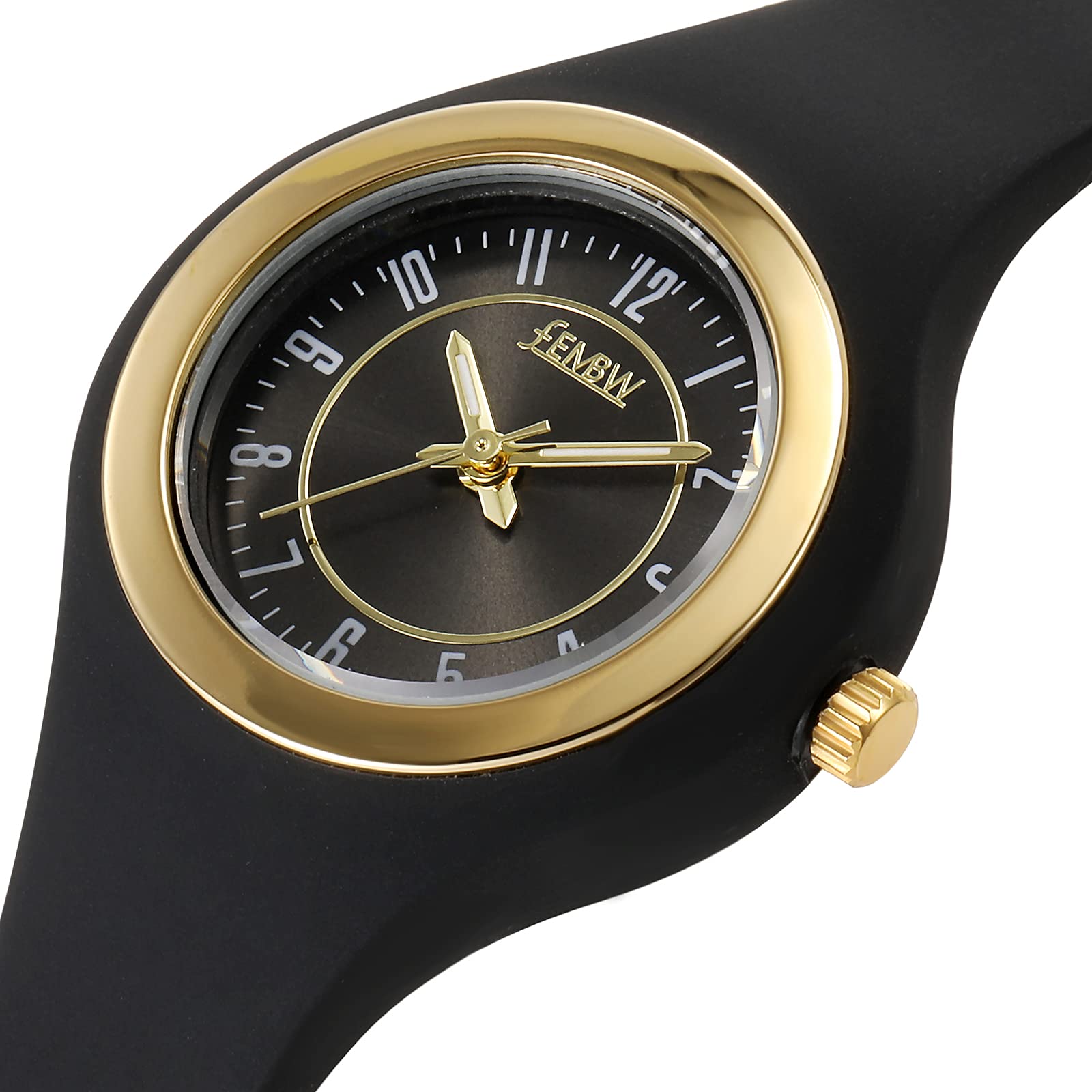 FEMBW Women's Slim Analog Quartz Watch with Silicone Strap & Needle Buckle - 30M Waterproof Fashion Casual Wristwatch for Girls & Ladies - Perfect for Daily Wear, Office, Dating & Outdoor Activities