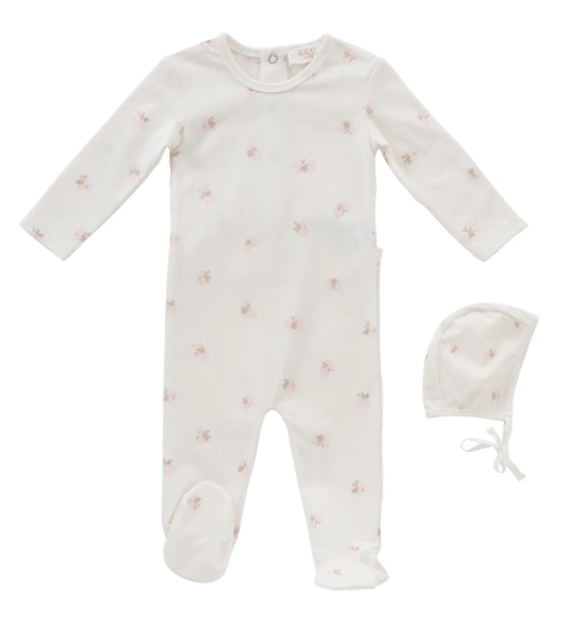KIPP BUTTERFLY STRETCHIE with BONNET for Newborn to 6 Months - Soft Baby Headband & Hat Set for Photography, Newborn Gifts, and Everyday Comfort
