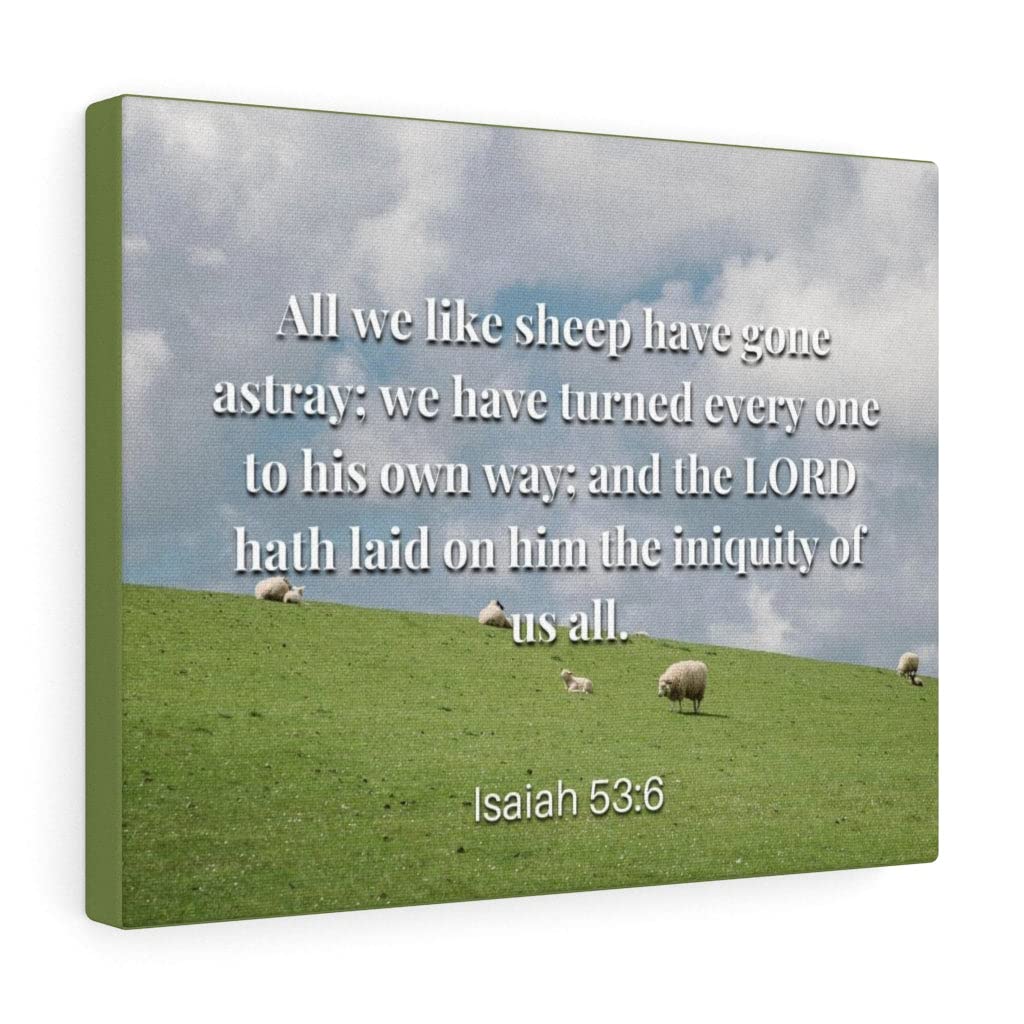 Isaiah 53:6 Christian Wall Art - Bible Verse Print Ready to Hang - Inspirational Scripture Decor for Home, Church & Office - Perfect Gift for Religious Occasions & Spiritual Spaces