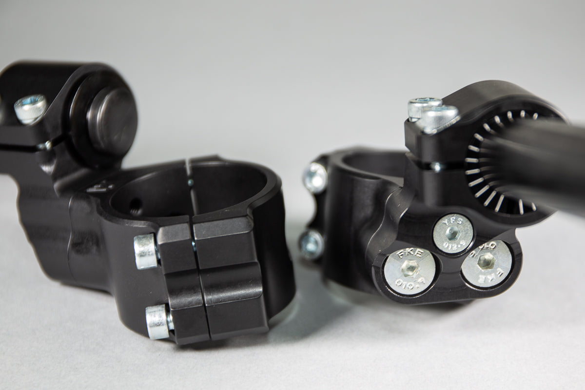 BMW S1000RR Adjustable 35mm Rise Side Mount Clipon Risers - 55mm OEM Clipon Delete Kit for Enhanced Motorcycle Control & Comfort | Perfect for Track Days, Canyon Riding & Custom Bike Builds