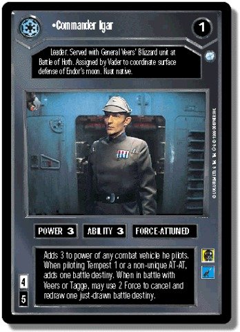 Star Wars CCG Reflections II Foil Commander Igar 9VR - Rare Collectible Trading Card for Star Wars Card Game Enthusiasts - Perfect for Gaming, Collecting, and Display