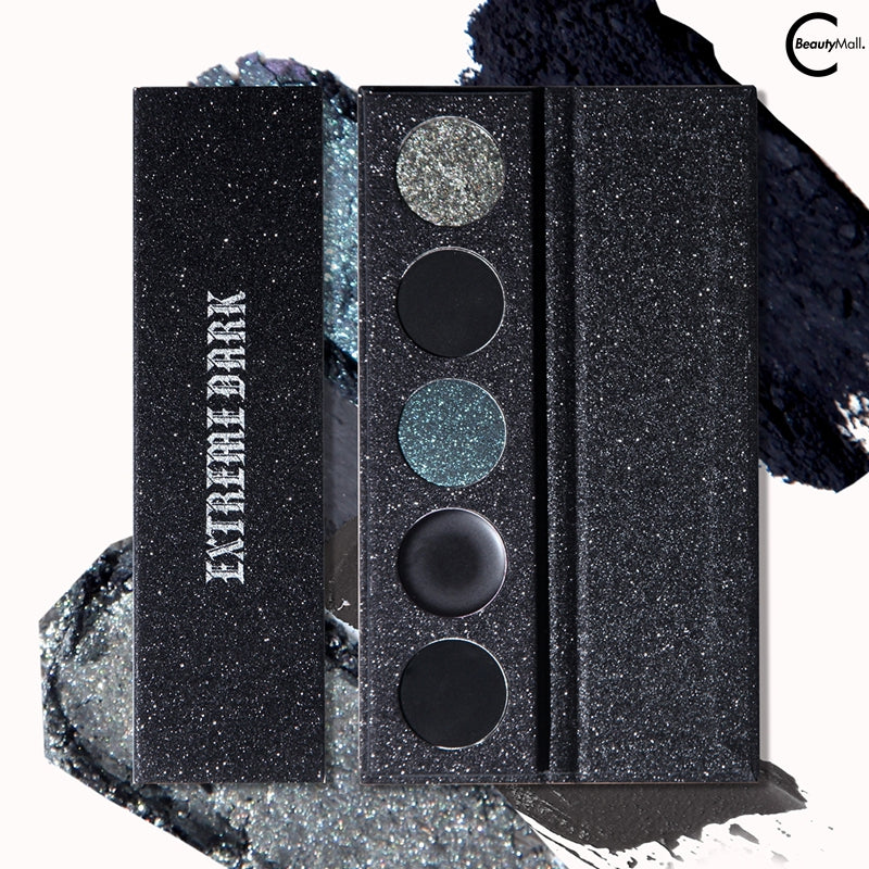 MAFFICK Black Five Color Eyeshadow Palette - Long Lasting, Highly Pigmented Makeup for Day & Night Looks - Perfect for Parties, Weddings & Everyday Wear