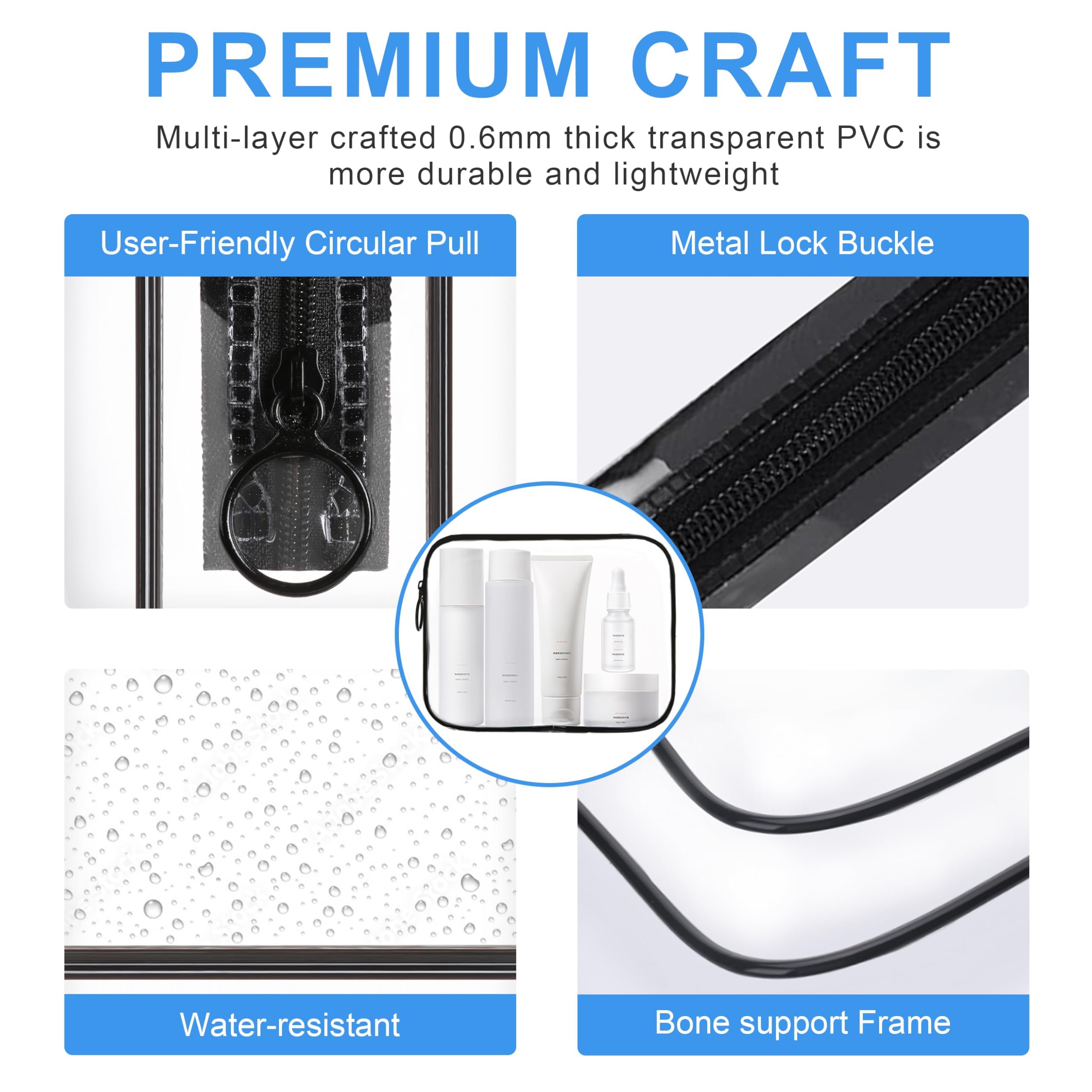TSA Approved Toiletry Bags 2-Pack - Quart Size Clear Travel Cosmetic Organizer for Women | Carry-On Essentials for Makeup, Skincare & Toiletries | Perfect for Air Travel, Gym & Vacation