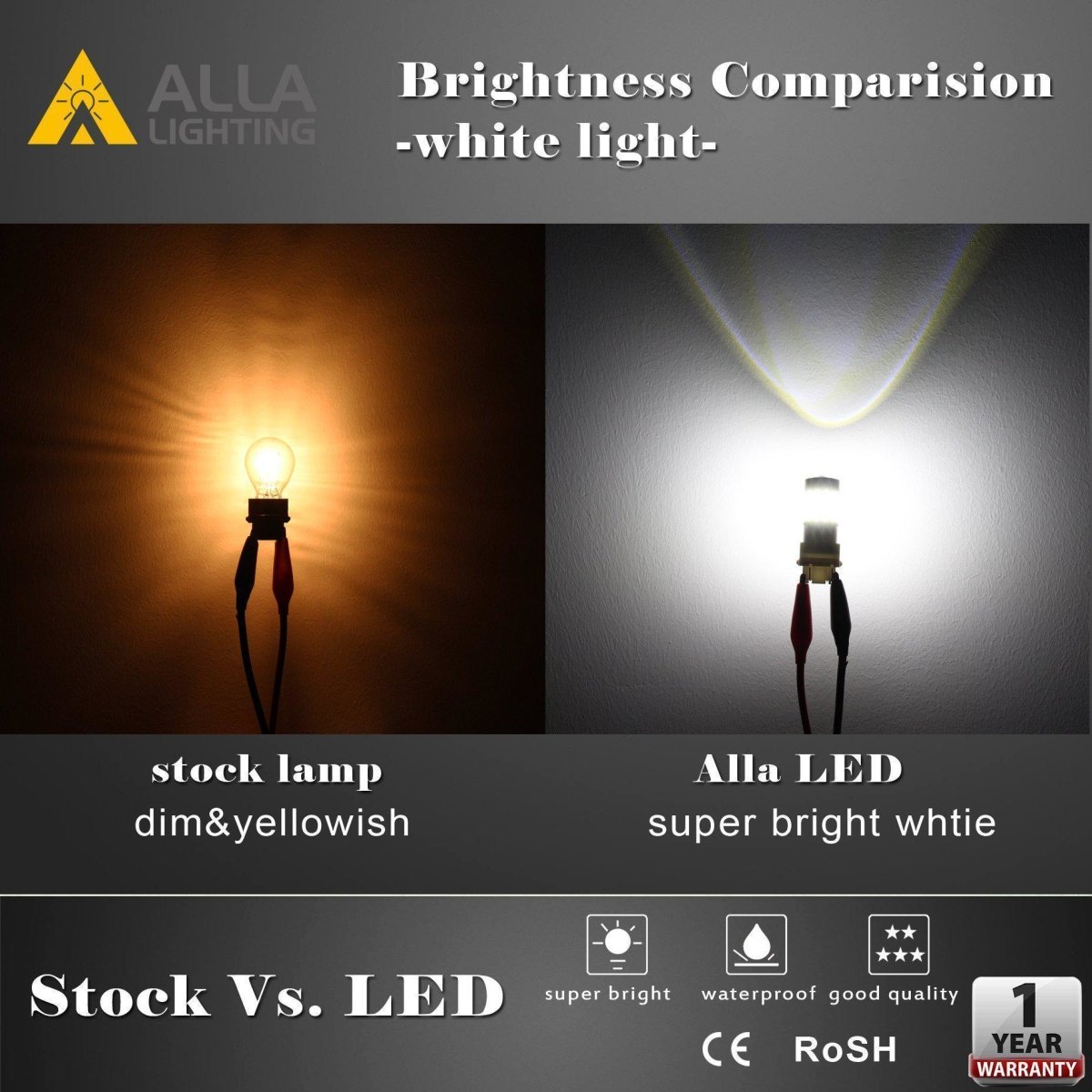 7443 7440 LED Bulbs - 39 SMD 2835 Chips, 6000K Cool White/Amber Yellow/Red - Perfect for Car Tail Lights, Turn Signals & Brake Lights