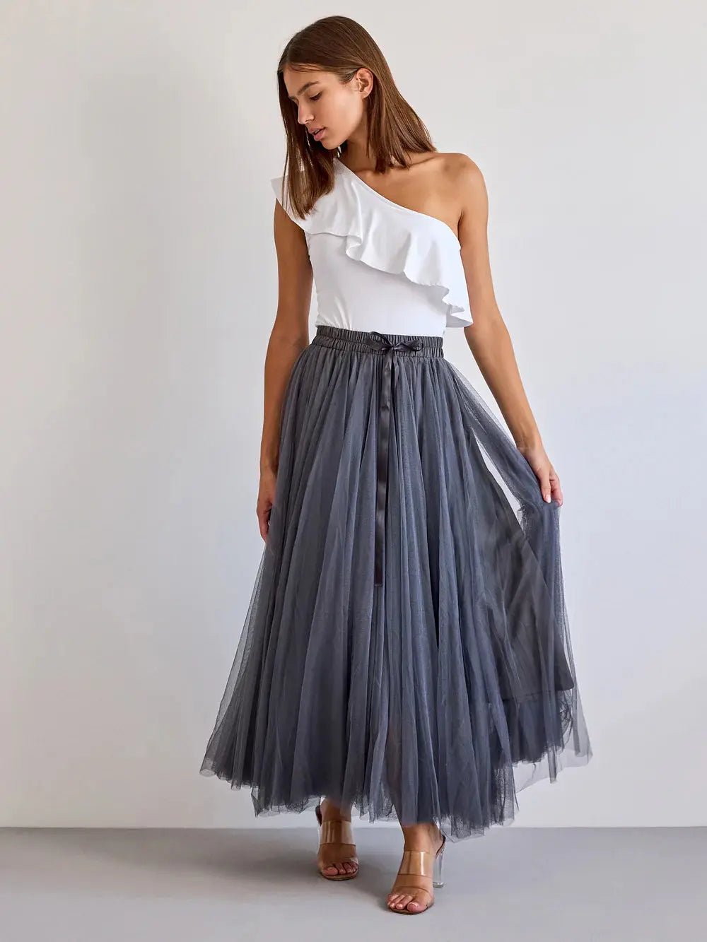 Aria Long Tulle Skirt - Elegant Flowy Maxi Skirt for Women | Perfect for Weddings, Parties & Special Occasions