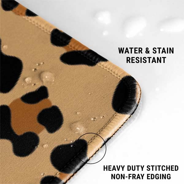 Skinit Large Gaming Mouse Pad - Leopard Print Design with Stitched Edges, Waterproof Non-Slip Rubber Base, Extended Desk Mat for Keyboard & Mouse | Perfect for PC Gaming, Office Work & Home Computer Setup