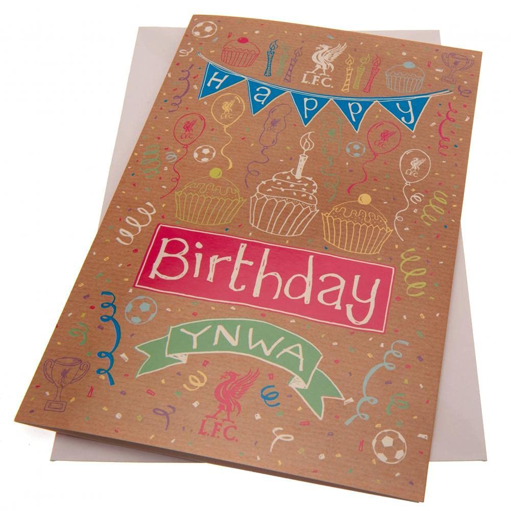 Liverpool FC YNWA Birthday Card - 23cm x 15cm Multicolored Football Greeting Card for Fans - Perfect for Anniversaries, Match Days & Special Occasions