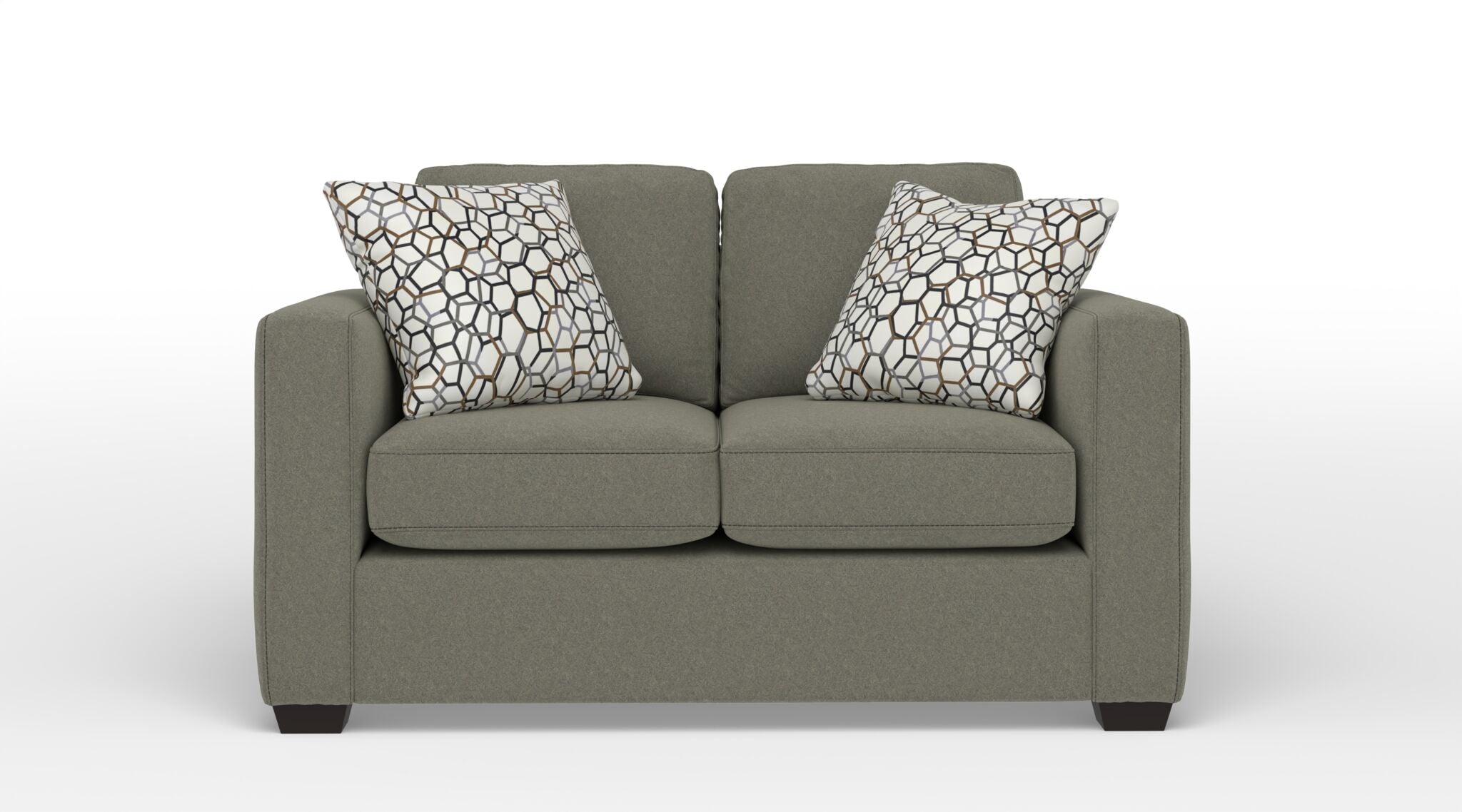 Caleb Loveseat in Flax Brown - Modern Two-Seater Sofa for Living Room, Lounge & Small Spaces