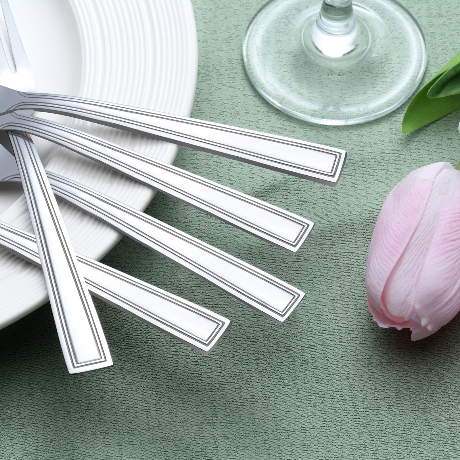 24-Piece Stainless Steel Dessert Fork Set - 6.8 Inch Small Appetizer Forks for Cake, Salad, Fruit - Mirror Polished & Dishwasher Safe - Perfect for Home, Restaurant, Party & Catering Events