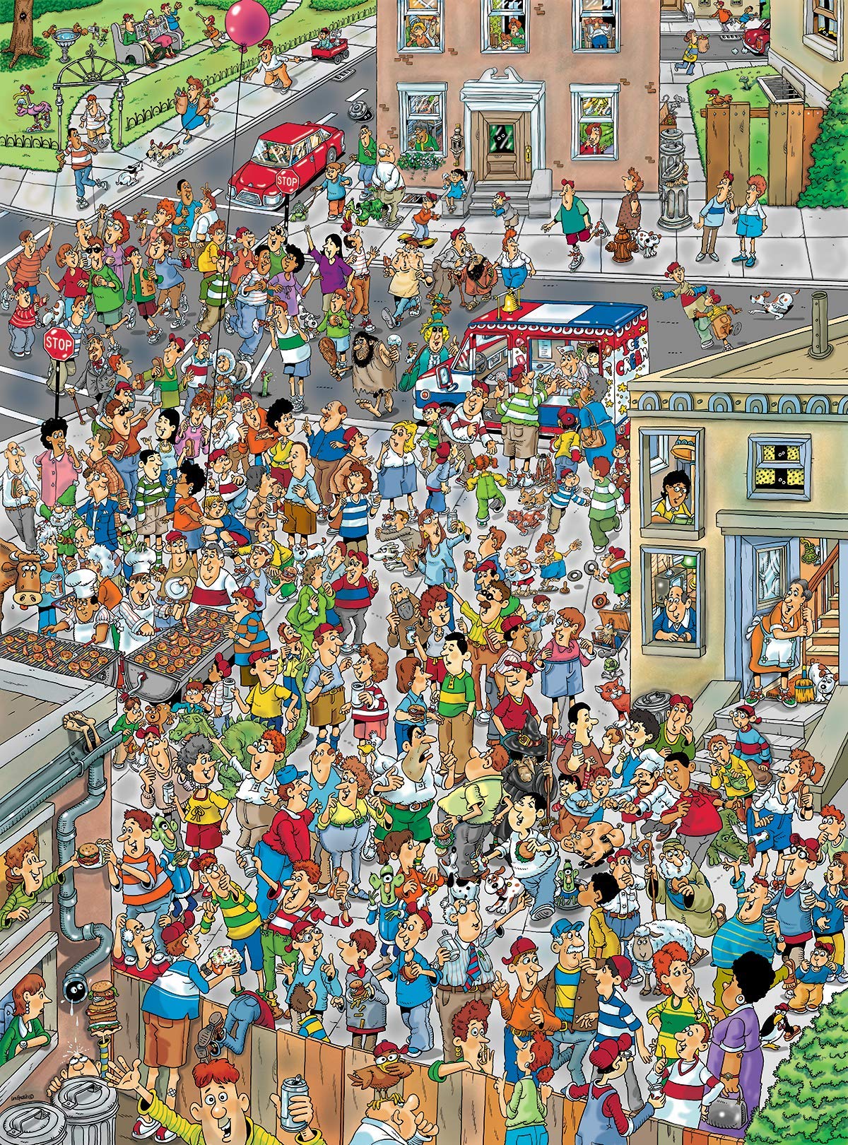 1000 Piece Jigsaw Puzzle for Adults - Bloc Party by Len Epstein - Comical Cartoon Puzzle (50cm x 66cm) - Fun Family Activity for Teens & Adults - Perfect for Game Nights, Stress Relief & Home Decor