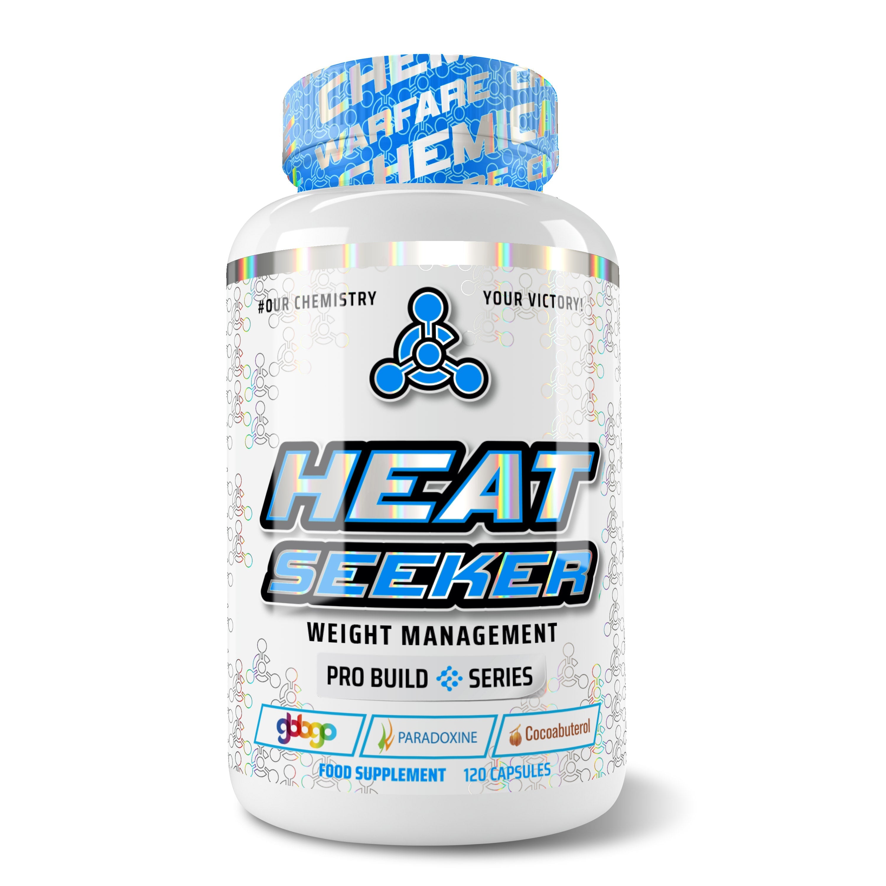 Chemical Warfare Heat Seeker 120 Caps - Thermogenic Fat Burner for Weight Loss & Energy Boost - Pre-Workout Supplement for Gym & Fitness Enthusiasts