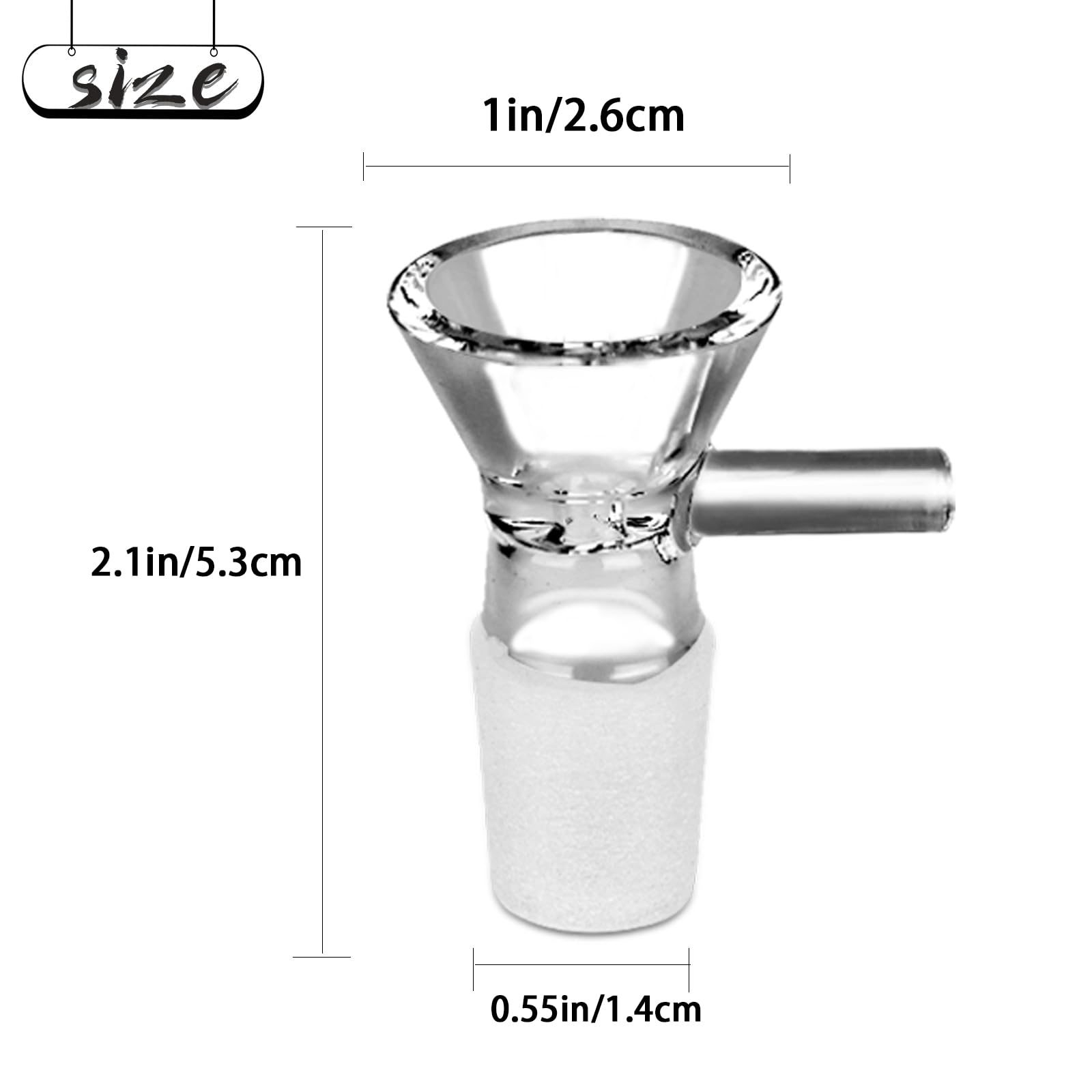 10 Pack Mini Glass Bowls with Handle - Small Glass Funnel Set for Kitchen, Bottle Filling, Spices & Essential Oils (14mm) - Perfect for Baking, Cooking & DIY Crafts