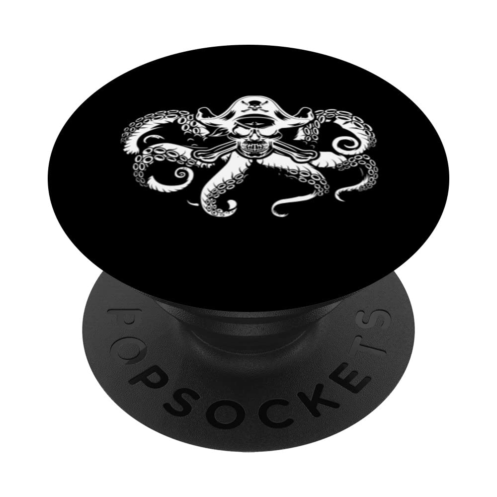 Pirate Octopus Buccaneer Marine PopSockets Swappable PopGrip with Crossed Bones Design | Perfect for Phones, Tablets & Laptops | Great for Nautical Theme Parties, Pirate Costumes & Marine Decor