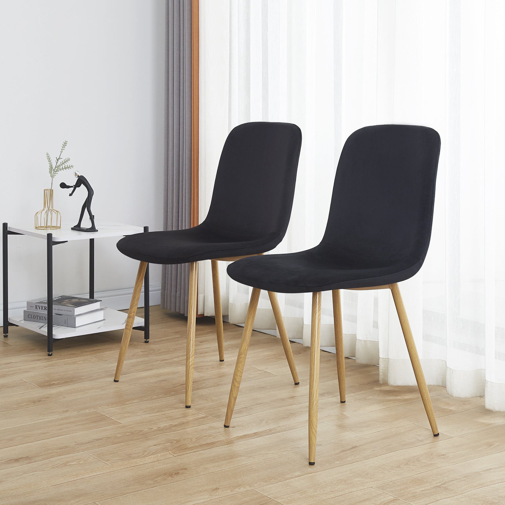 Modern Black Dining Chairs Set of 4 - Contemporary Style with Advanced Technology for Restaurants, Cafes, Bars, Offices, Living Rooms & Reception Areas - Perfect for Home Dining & Commercial Spaces