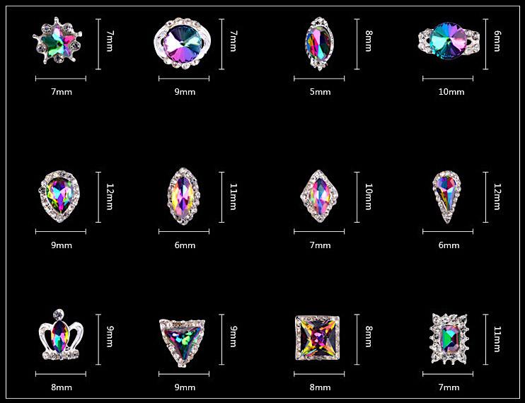 Premium Nail Art Rhinestones Wheel WME001 - 1000pcs Self-Adhesive Gems for Nail Decoration, DIY Manicure, Salon & Party Use