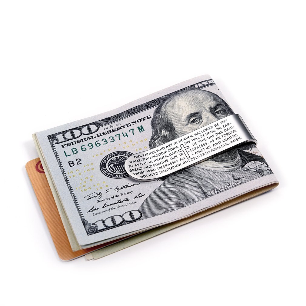 FaithHeart Stainless Steel Money Clip Wallet for Men - Slim Credit Card Holder & Cash Clip - High Polished Smooth Jewelry Gift for Dad, Husband - Perfect for Business, Travel, and Everyday Use