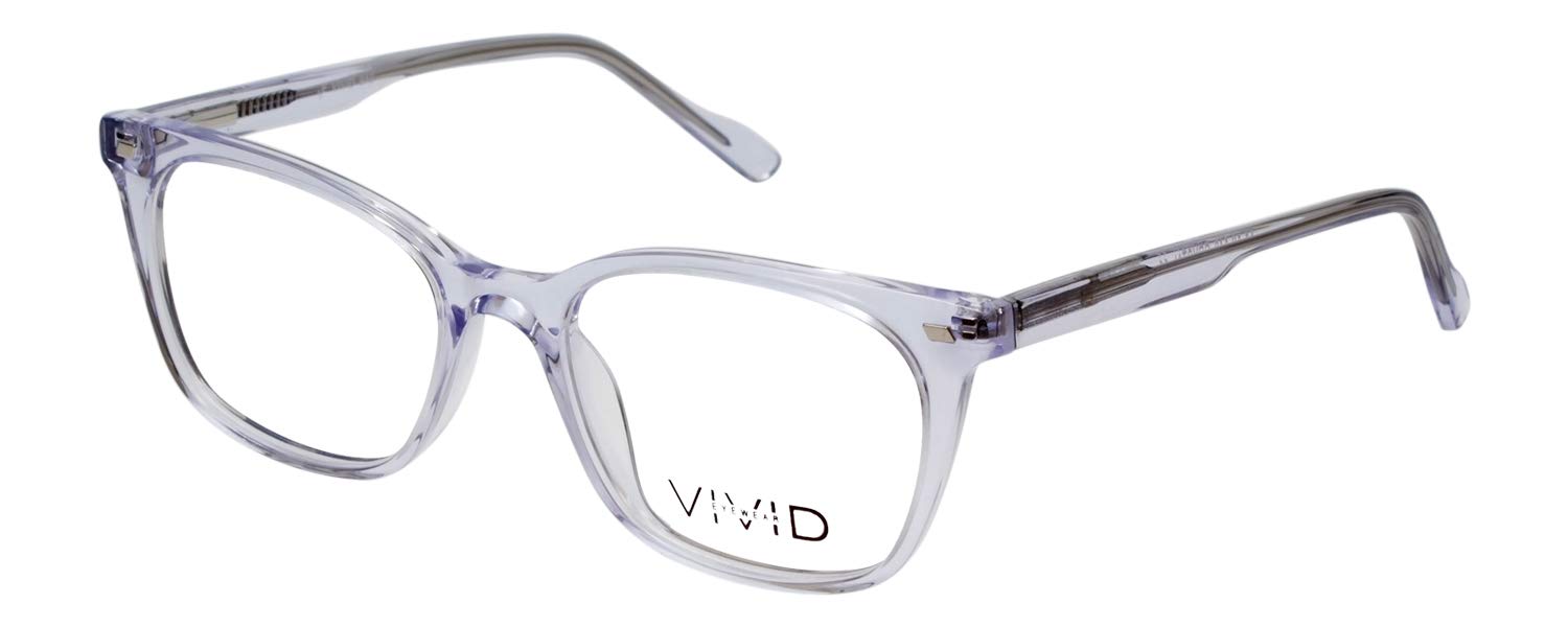 Vivid Designer Blue Light Blocking Glasses for Reading - 912 Crystal Clear Frame (51mm) - Reduce Eye Strain for Computer Work & Night Reading
