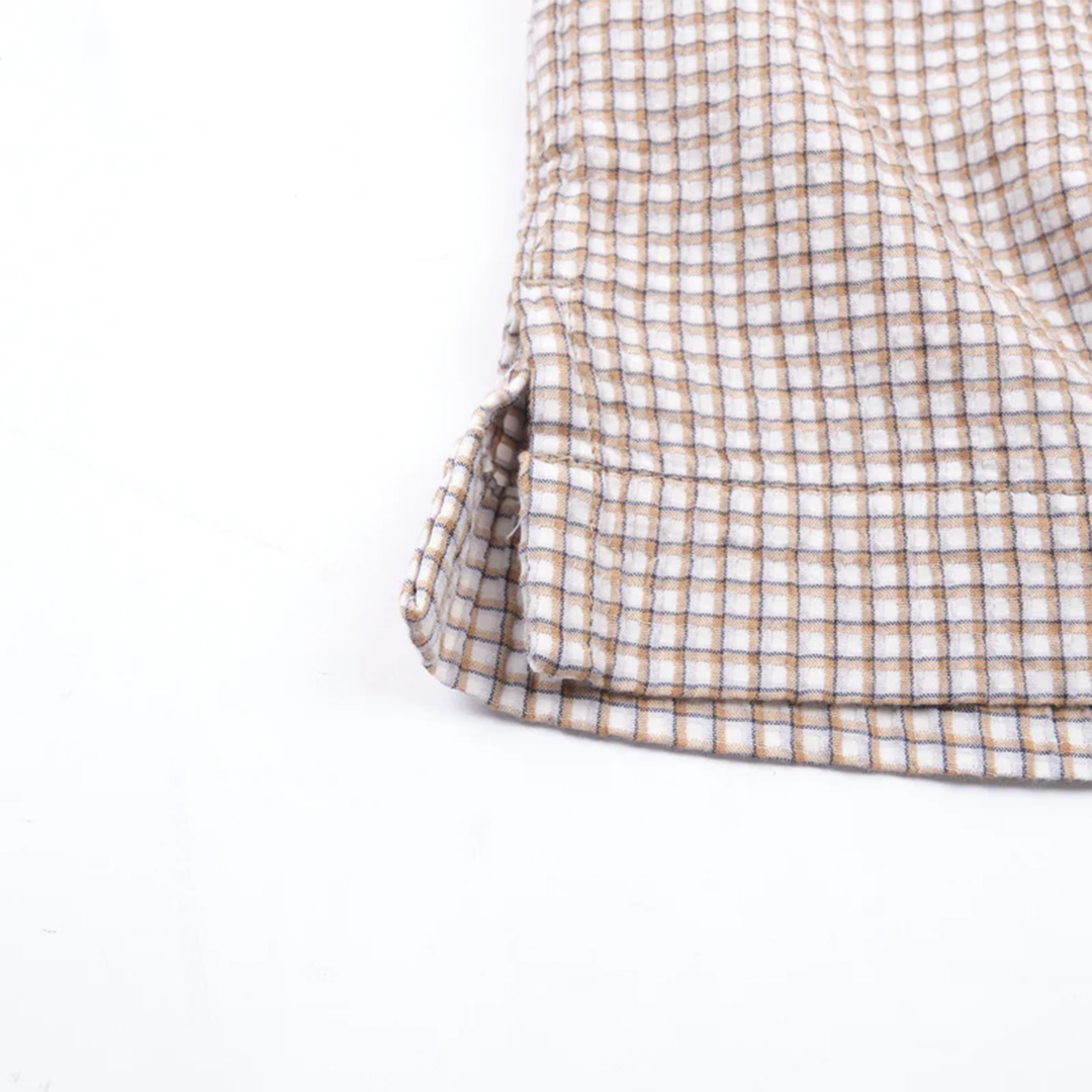 Freenote Cayucos Seersucker White Plaid Shirt - Men's Casual Button Down for Summer Beach & Outdoor Activities