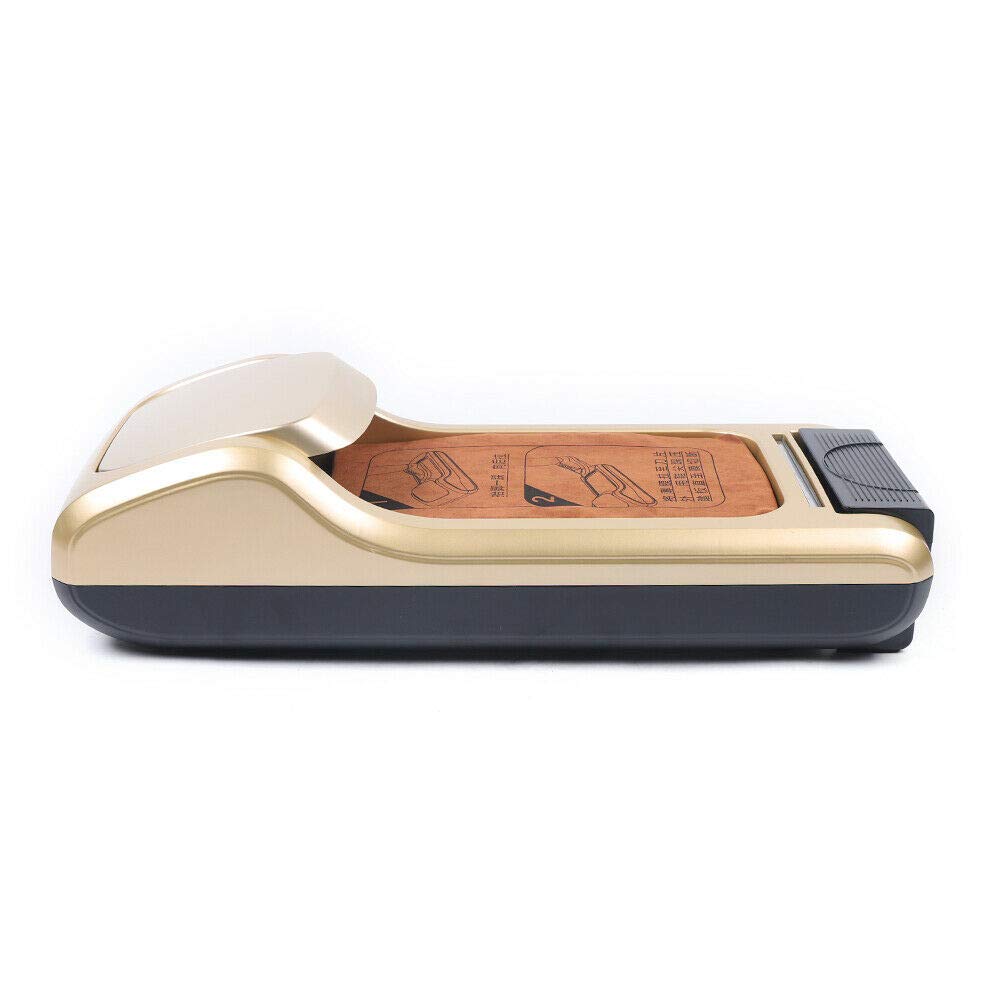 LOYALHEARTDY Portable Automatic Shoe Cover Dispenser Machine with Shoe Film - Hygienic Footwear Protection for Home, Lab, Office, Hotel, Exhibition & Workshop - Gold Finish | Ideal for Clean Rooms, Medical Facilities & High-Traffic Areas