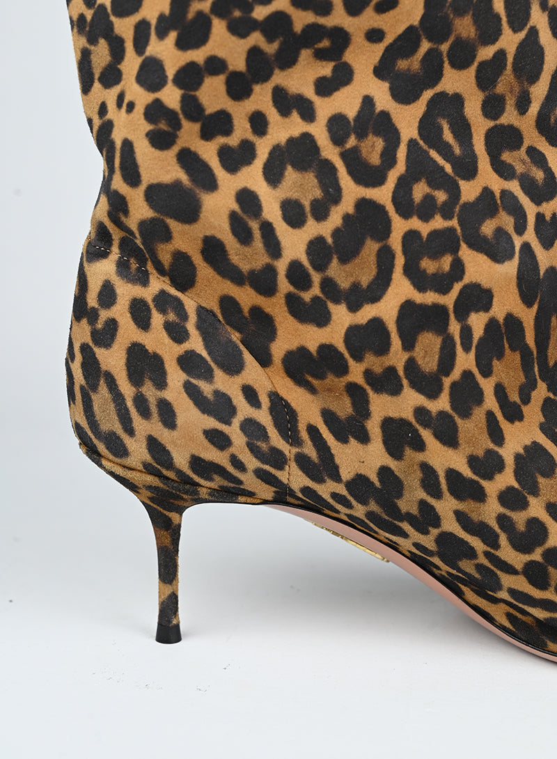 Aquazzura Animal Print Ankle Boots - Size 39.5 | Stylish Women's Fashion Booties for Fall & Winter Outfits