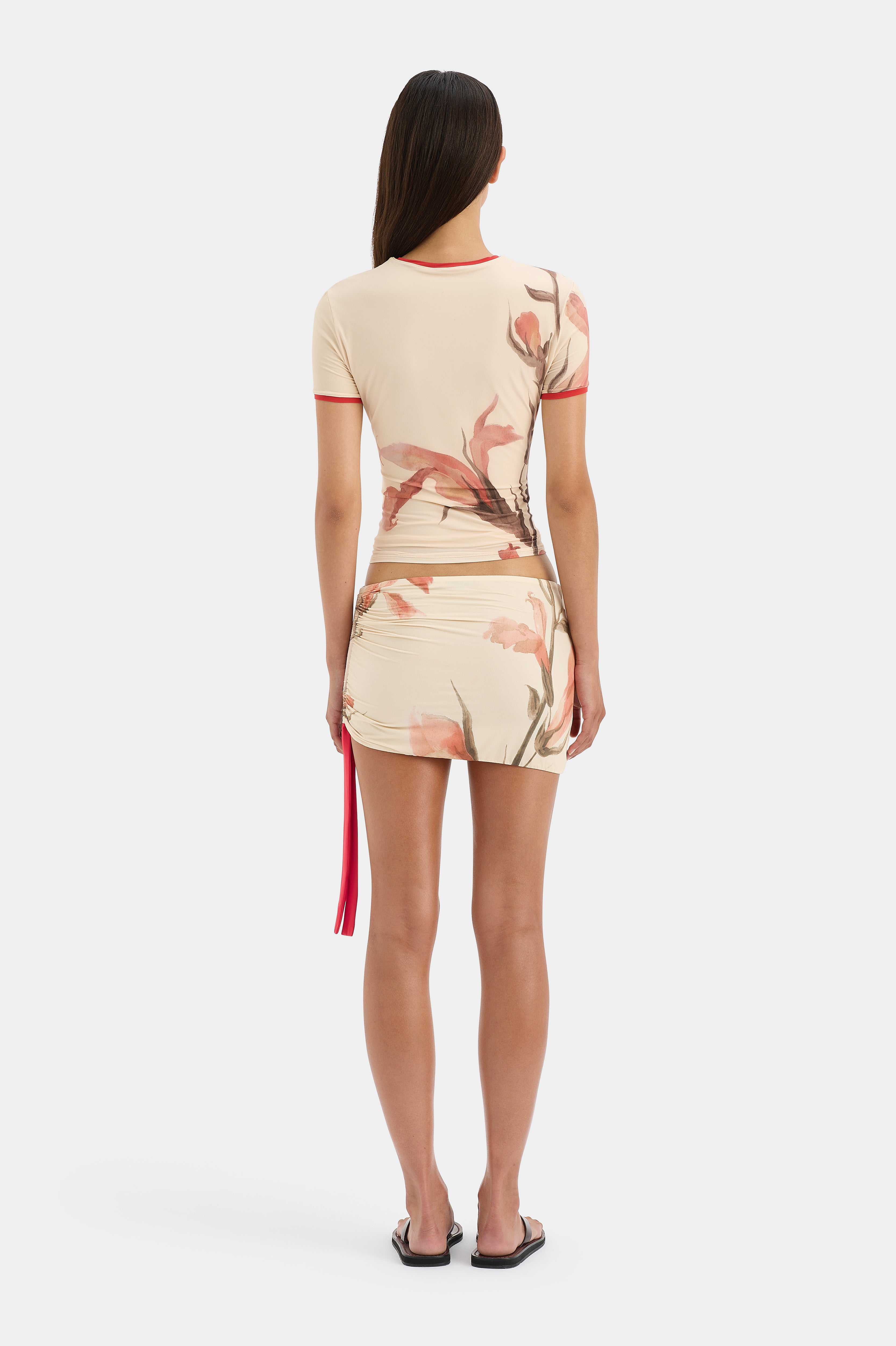 Stylish Hana Mini Skirt with Gladioli Floral Print - Perfect for Summer Outfits, Beach Vacations & Casual Dates