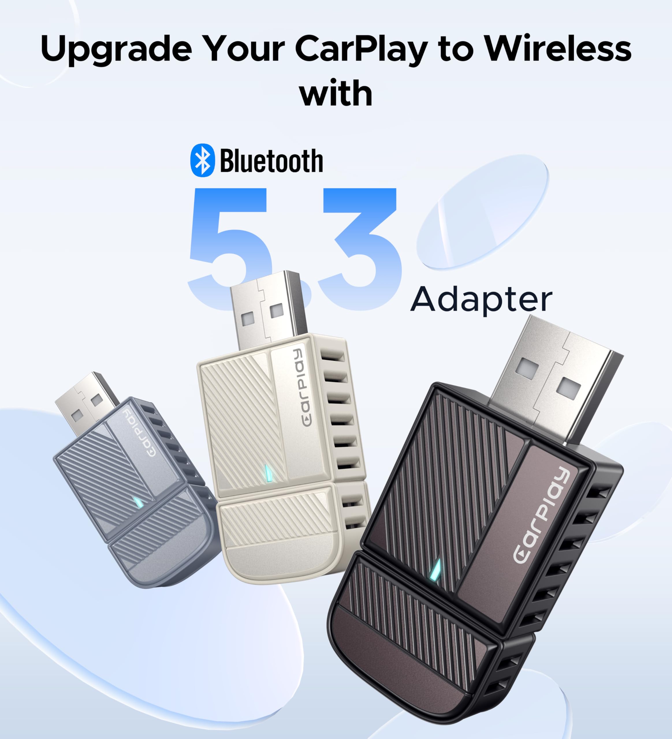 ByteWave Wireless CarPlay Adapter for iPhone - Convert Wired to Wireless CarPlay (USB-A & USB-C) - Mini Size, Plug & Play, No Delay - Compatible with 2016+ Cars - Perfect for Commuting, Road Trips & Hands-Free Driving (Brown)