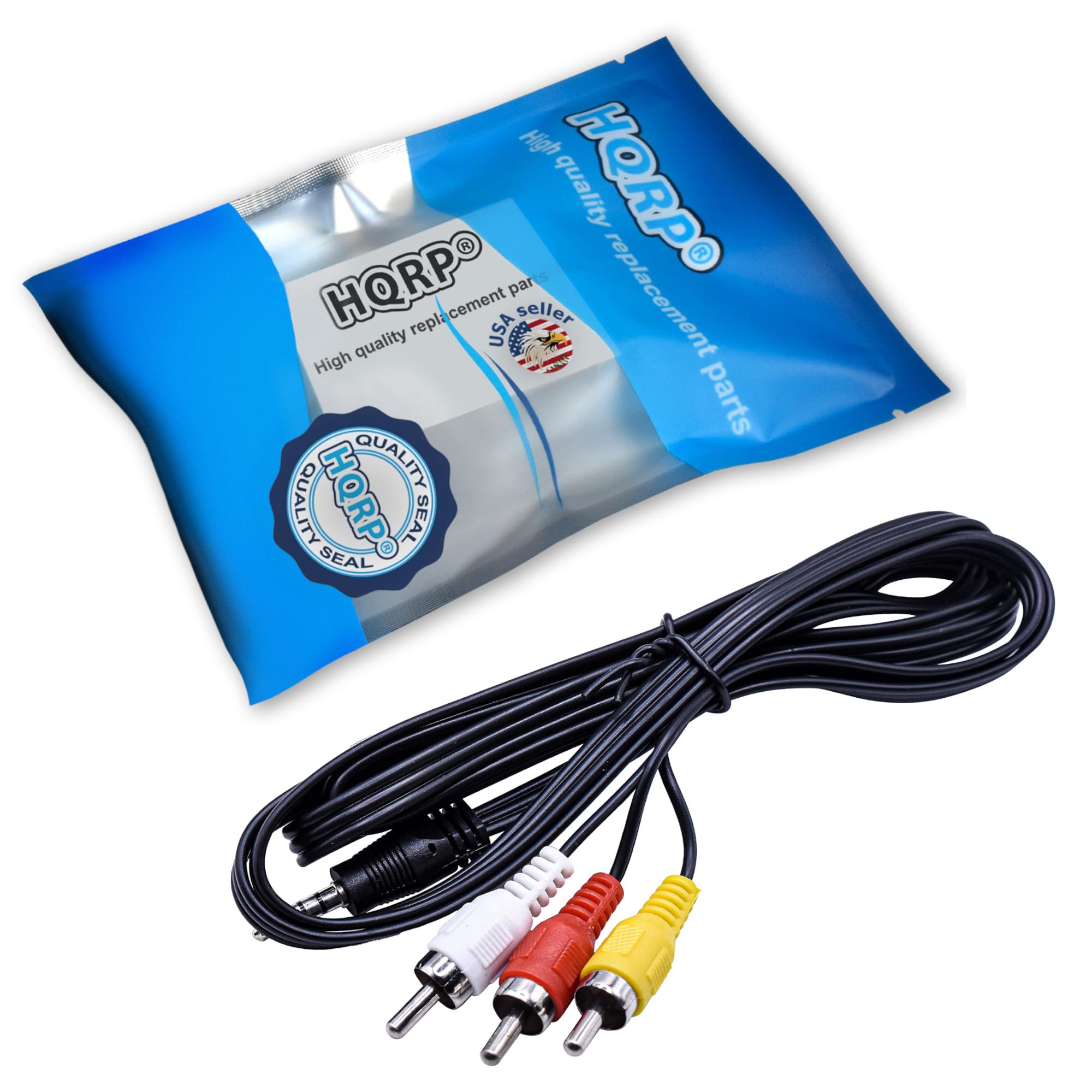 HQRP AV Audio Video Cable for Canon VIXIA HG21, HV20, HV30, HV40, XH A1, XH A1S Camcorders - High-Quality Replacement Cord for Video Recording & Playback