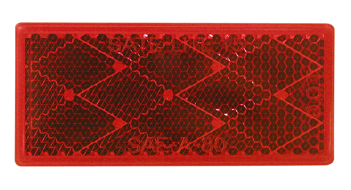 PM V483R Red Rectangular Quick Mount Reflectors - 12 Pack - High Visibility Safety Reflectors for Bikes, Mailboxes & Driveways