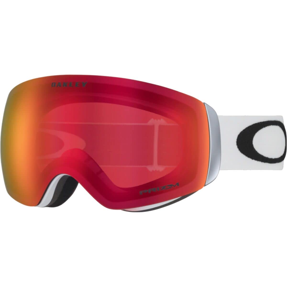 Oakley Flight Deck M Prizm Ski Goggles - Matte White/Prizm Torch Iridium Lens - One Size - UV Protection & Anti-Fog for Snowboarding & Winter Sports