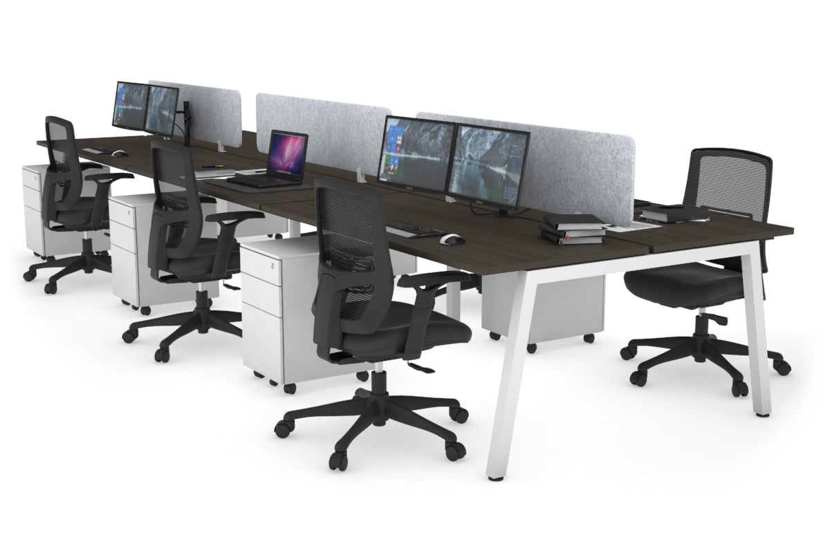 6-Person Office Workstation Desk - 1800L x 700W Dimensions - Ideal for Collaborative Workspaces & Team Projects