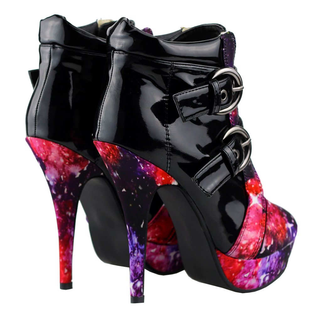 SHOW STORY Punk Buckle Night Sky High Heel Stiletto Platform Ankle Boots Women LF30301 | Gothic Fashion, Night Out & Party Shoes for Women
