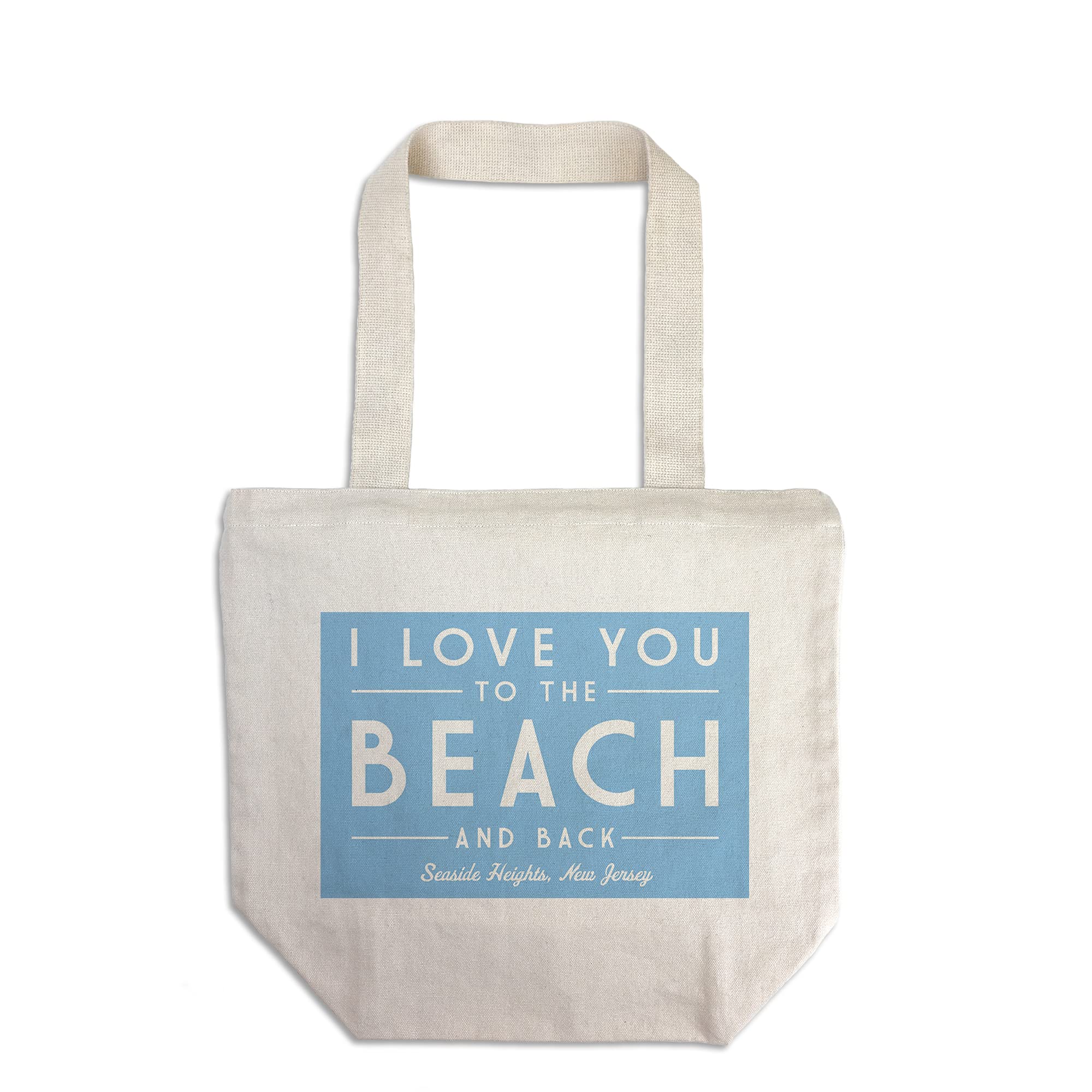 Lantern Press Seaside Heights New Jersey Tote Bag - 100% Cotton Canvas Reusable Beach Bag with 'I Love You to The Beach and Back' Design - Perfect for Grocery Shopping, Beach Trips & Eco-Friendly Lifestyle