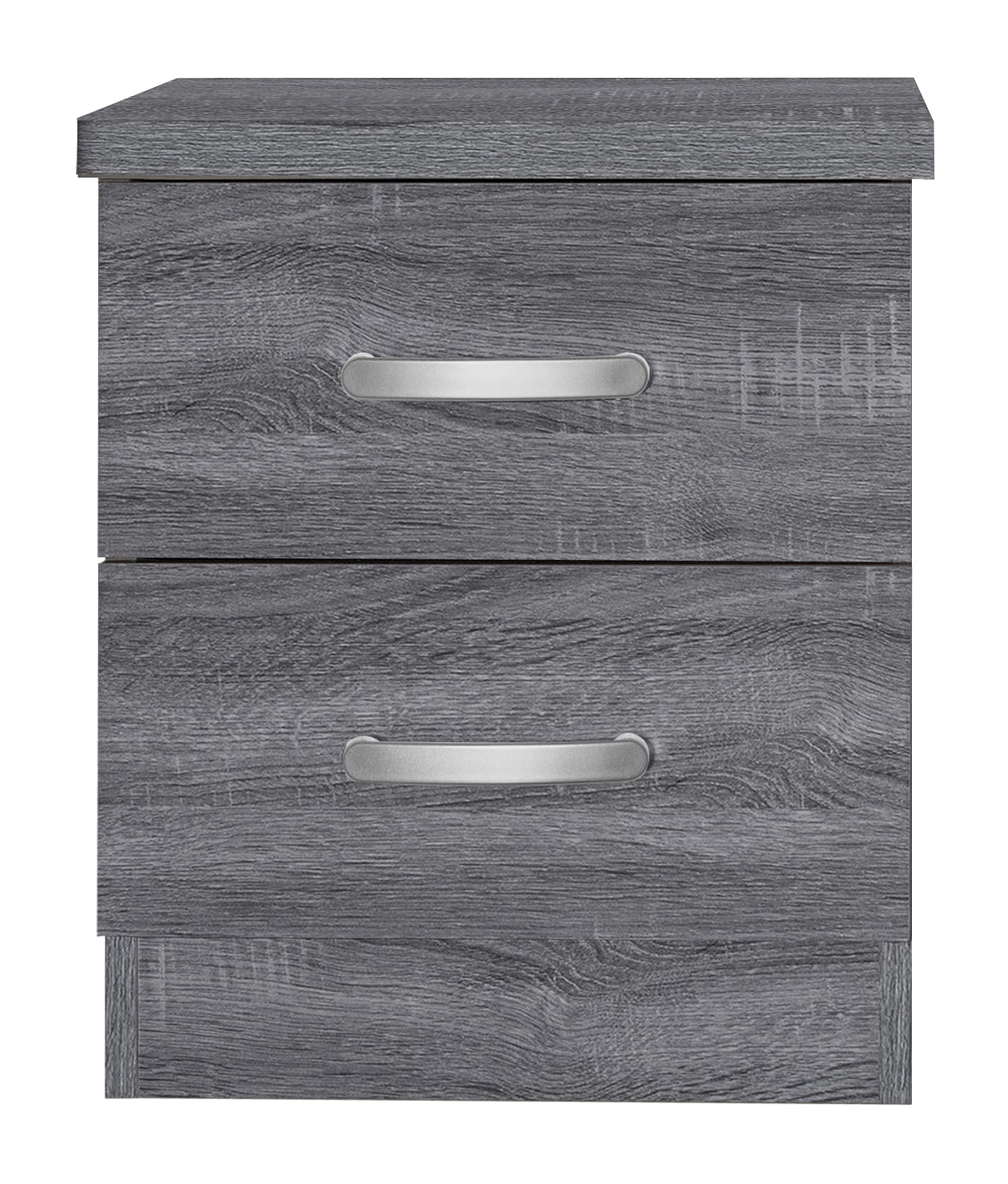 Better Home Products Cindy Faux Wood 2-Drawer Nightstand in Gray - Modern Bedside Table for Small Spaces, Bedroom Furniture with Storage