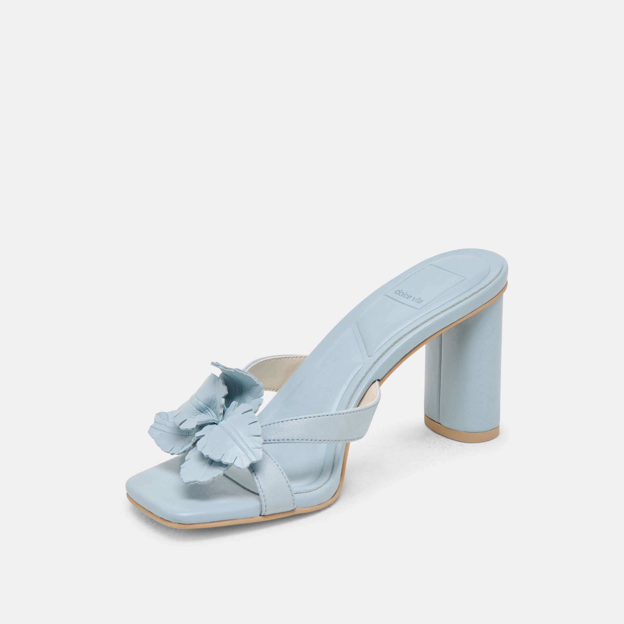 NIKIL Women's Light Blue Leather High Heels - Stylish & Comfortable Dress Shoes for Party, Wedding & Evening Events