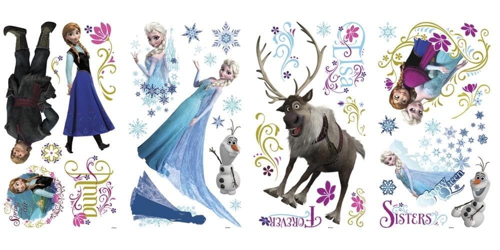 RoomMates RMK2361SCS Frozen Peel and Stick Wall Decals - 1-Pack Disney Princess Wall Stickers for Kids Bedroom Decor - Perfect for Nursery, Playroom & Birthday Party Decorations