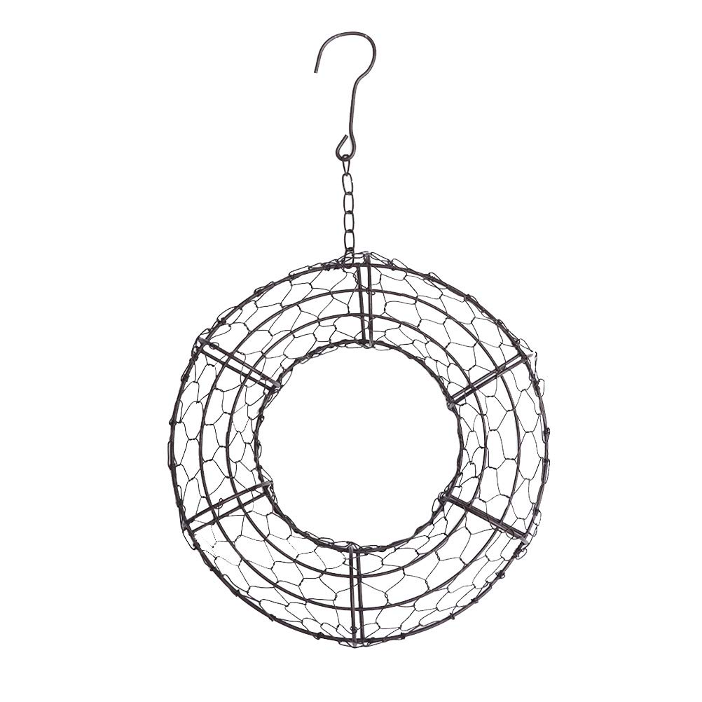 DOITOOL 12 Inch Round Wire Wreath Frame - Rustproof Iron Hanging Planter for Succulents, Flowers & Air Plants - Perfect for Indoor Garden, Porch Decor, and Wedding Centerpieces