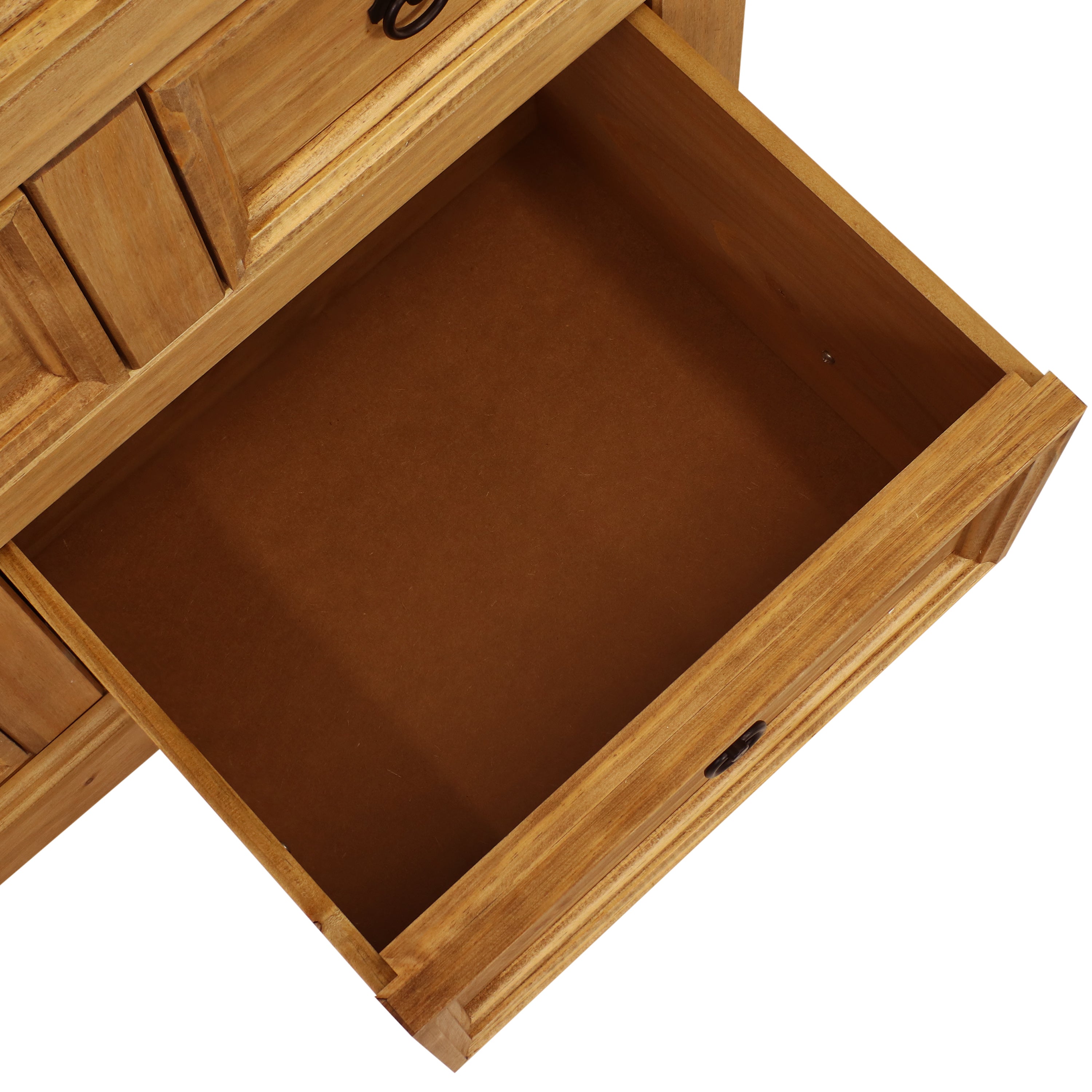 Sunnydaze 9-Drawer Rustic Wooden Dresser - Light Brown Finish, 39.75