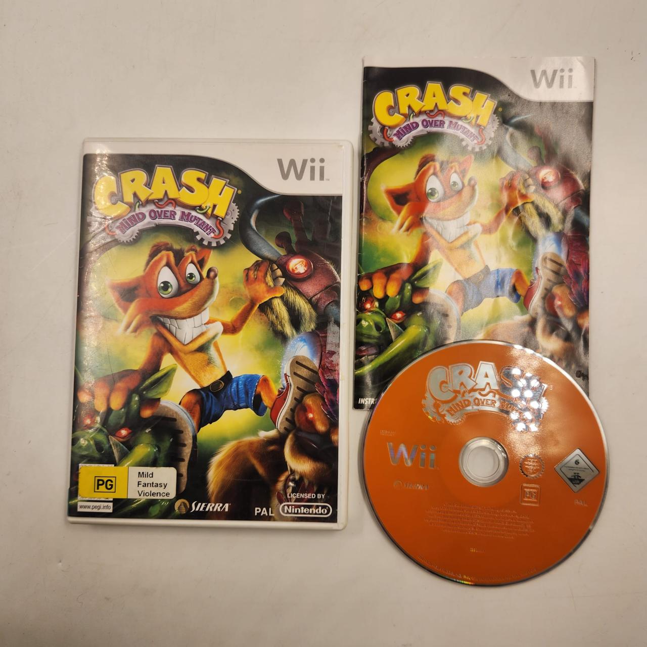 Crash Mind Over Mutant - Nintendo Wii Game with Manual (PAL Version) - Fun Action Adventure for Family Game Night & Teen Entertainment