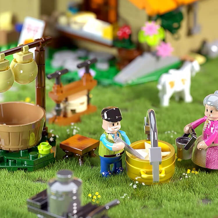 Funwhole F9049 Farm Life Cheese Room Building Blocks Set - Creative DIY Toy for Kids & Adults, Perfect for Farmhouse Decor & Educational Play