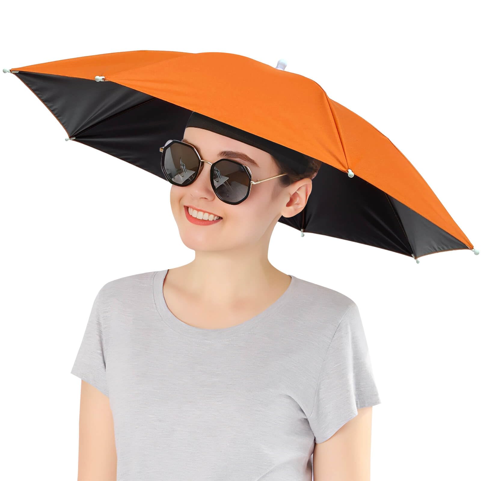 Waterproof Rain Umbrella Hat for Women & Men - Adjustable Elastic Headband, Hands-Free Outdoor Sun & Rain Protection - Perfect for Hiking, Gardening, Fishing & Beach Activities