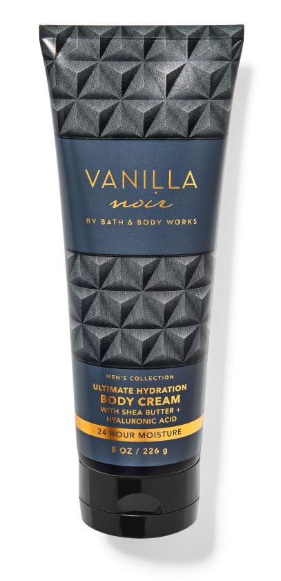 Vanilla Noir Ultimate Hydration Body Cream for Men - 8 Oz Deep Moisturizing Skincare - Dry Skin Relief & All-Day Hydration - Perfect for Post-Shave & Nighttime Routine