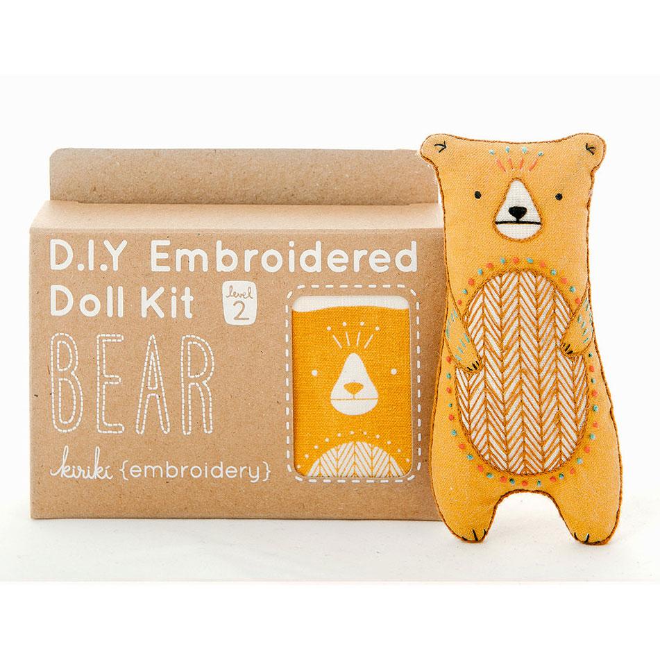 DIY Hand Embroidered Plush Bear Doll Kit - Soft Stuffed Animal Sewing Craft for Beginners & Kids | Perfect for Birthday Gifts, Home Decor & Stress Relief Activities