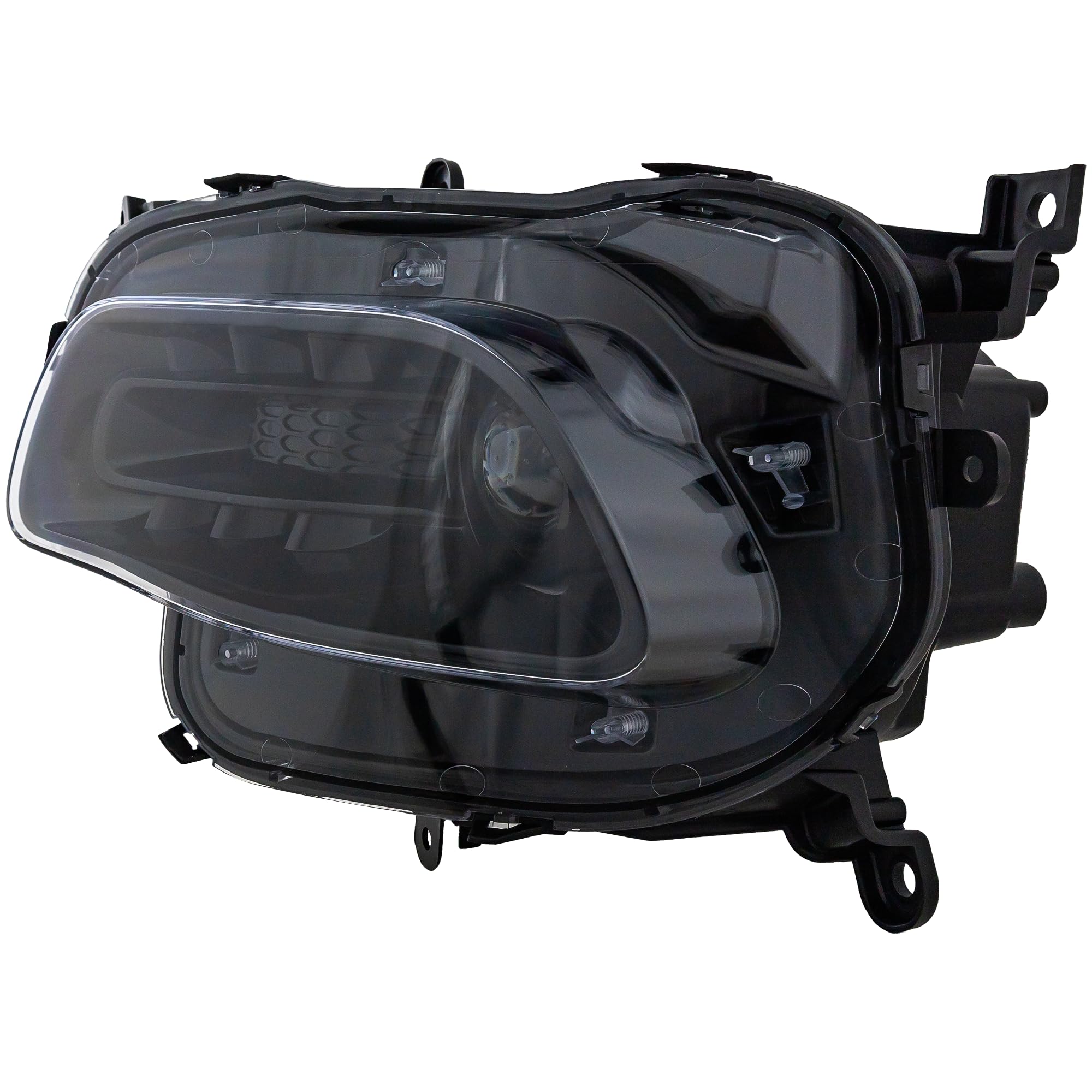 Evan Fischer Driver Side Headlight Assembly for Jeep Cherokee 2014-2018 | Halogen Headlamp with Bulbs | CAPA Certified | Black Trim | Replaces OEM #68102847AE | Perfect for Night Driving & Off-Road Adventures