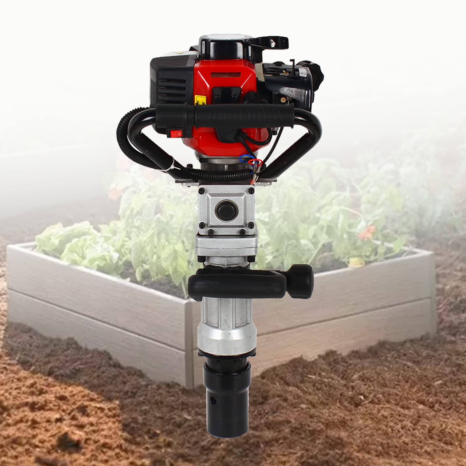 32.7CC 2-Stroke Gas Powered T-Post Driver - Portable Handheld Fence Post Pounder with Air Cooling System - 900W High Power for Garden Fence, Farm & Ranch Installation (US Stock) - Perfect for DIY Landscaping, Agricultural Fencing & Property Boundary Setup
