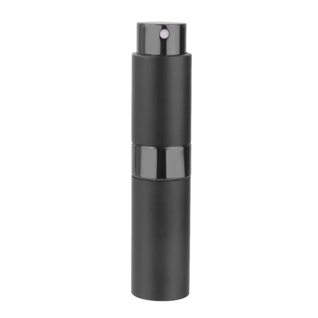 8ml Portable Travel Mini Refillable Perfume Atomizer Bottle Pump - 3 Colors (Black) for Women & Men, Perfect for Airplane Carry-On, Gym Bag & Purse Essentials