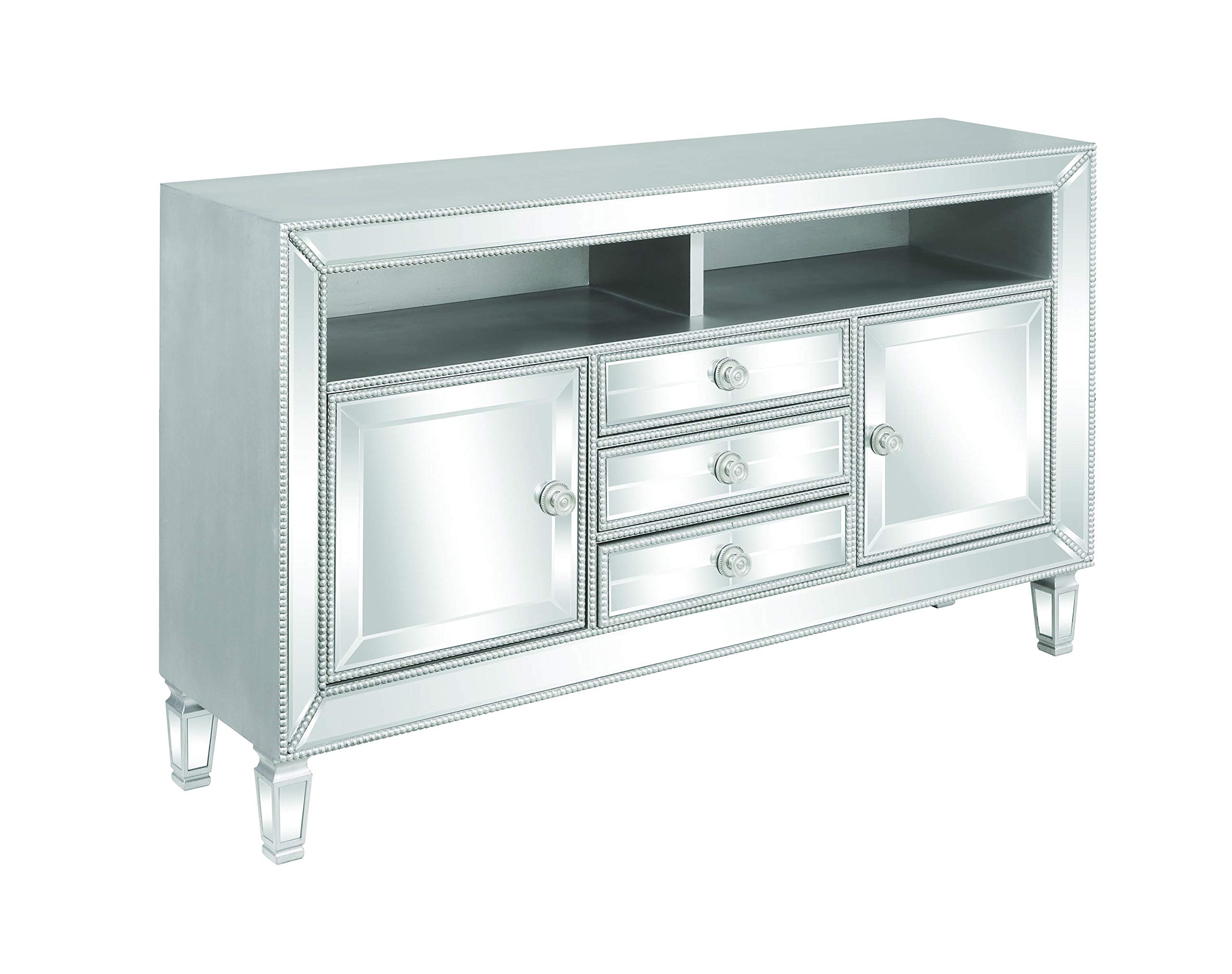 Coaster Home Furnishings 60 Inch TV Stand with Storage - Modern Entertainment Center for Living Room, Bedroom & Home Theater