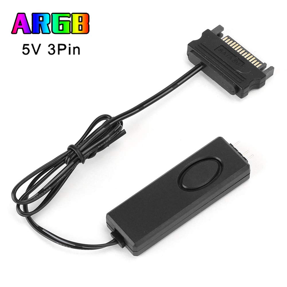 Mini 3-Pin ARGB Fan Controller with RF Remote - for PC RGB Lighting & LED Strips
