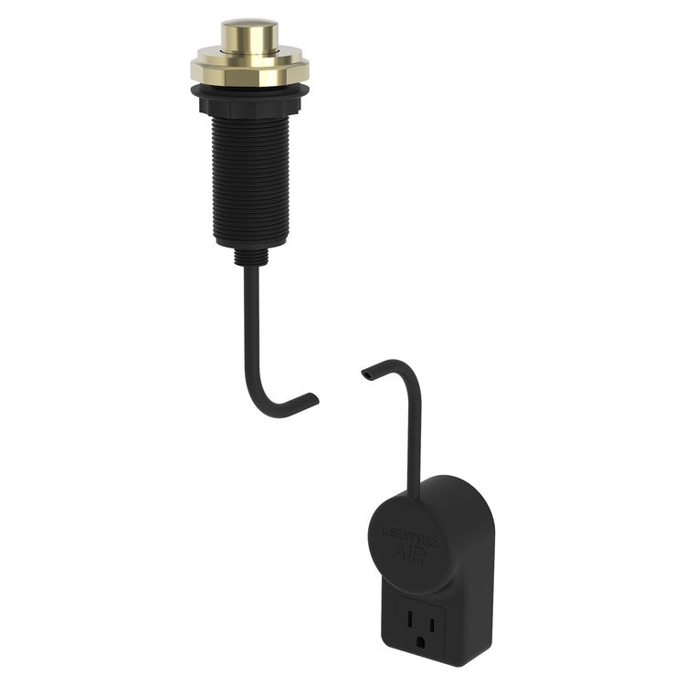 Duncan Air Switch Garbage Disposer with Power Adapter - French Gold PVD Brass Finish for Kitchen Sink Waste Disposal System | Easy Installation & Modern Upgrade for Home & Commercial Use
