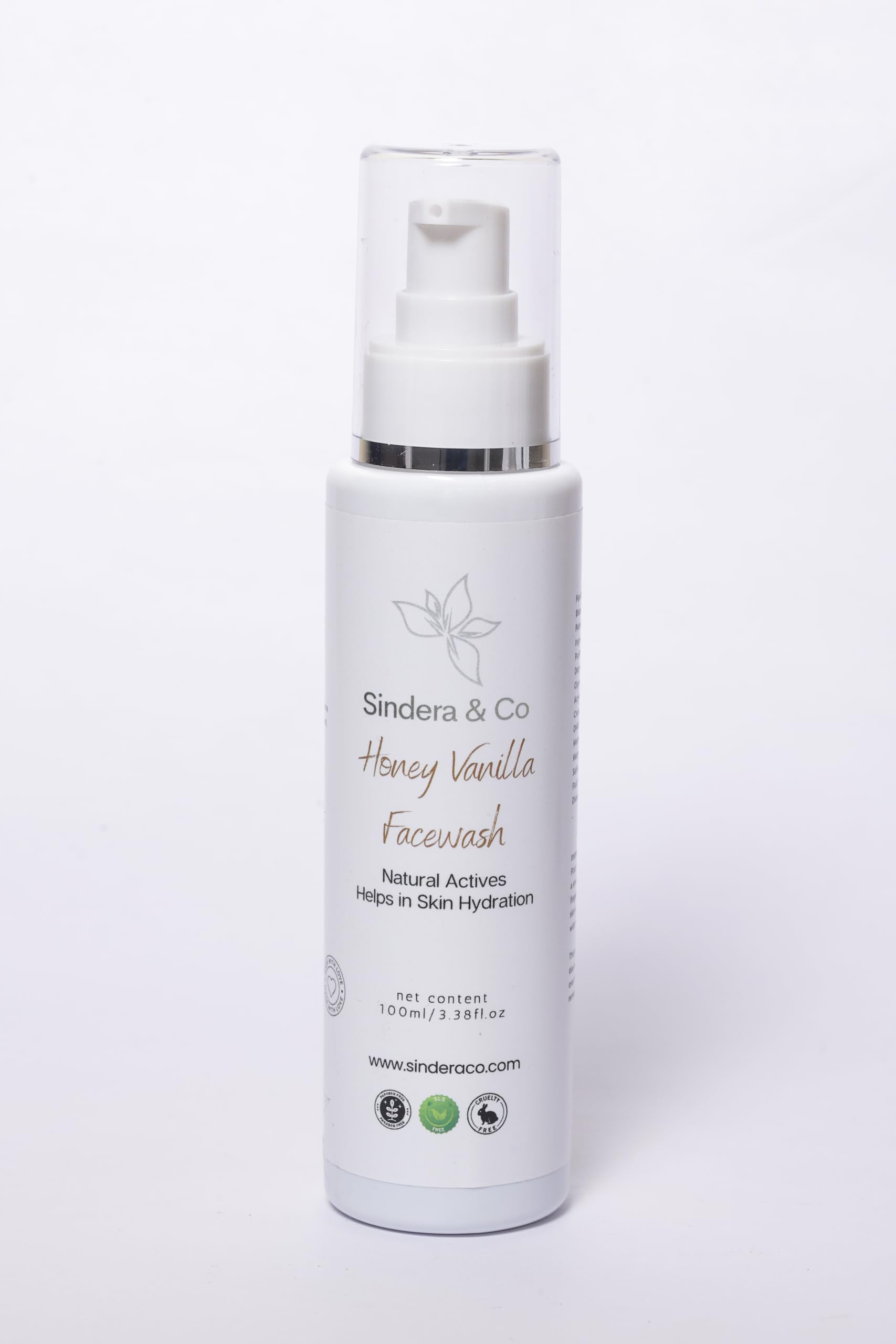 Sindera & Co Honey Vanilla Face Wash - Gentle Cleanser for All Skin Types | Hydrating for Dry & Combination Skin | Paraben & Sulfate Free | Daily Skincare Routine & Sensitive Skin Care